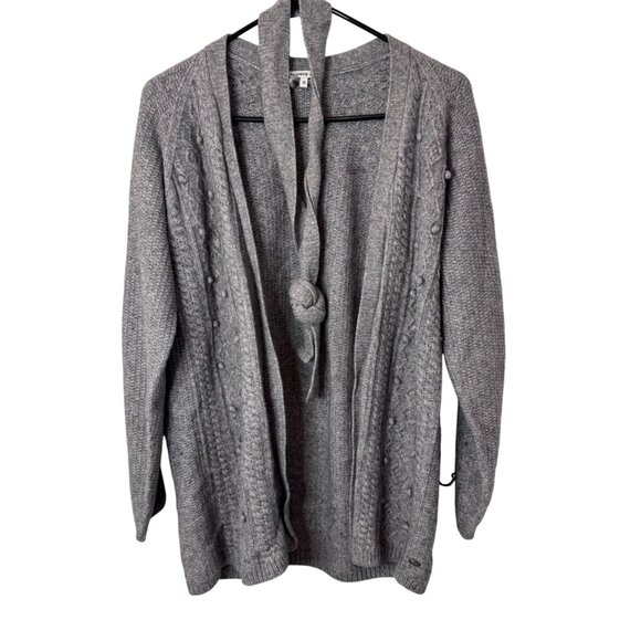 Lacoste grey vintage knitted tie belt cardigan sweater size 38 - Picture 1 of 9
